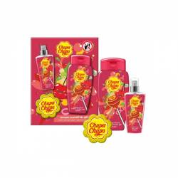 COFFRET GEL DOUCHE & BRUME CERISE & EPONGE DE BAIN CHUPA CHUPS